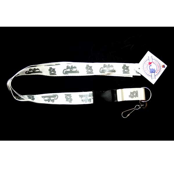 St. Louis Cardinals Lanyards - White Glacier Style - 6 For $18.00 - Wholesale St Louis Cardinals Products - Cardinals Merchandise