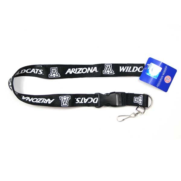 Arizona Wildcats Lanyards - Black With White Letter Style - 6 For $15.00 - Arizona Wildcats