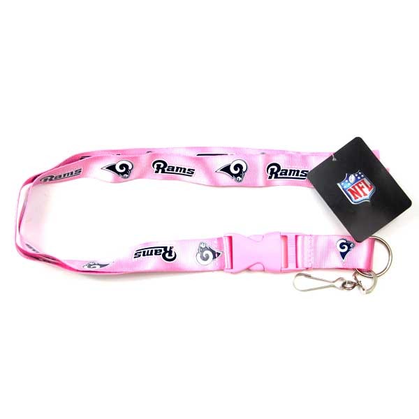 Los Angeles Rams - Premium Pink Lanyards - 12 For $24.00 - Wholesale Los Angeles Rams Products - Rams Merchandise 2