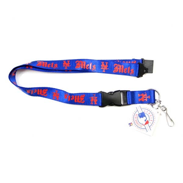 New York Mets Lanyards - Blue Old English Style - 6 For $18.00 - Wholesale New York Mets Products - Mets Merchandise
