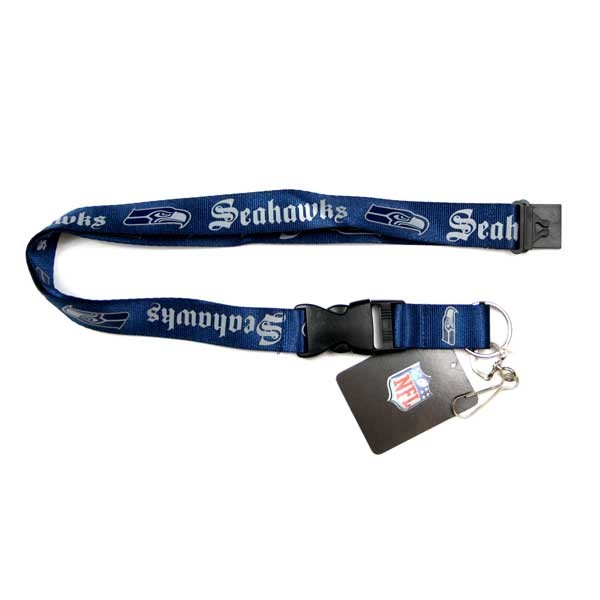 Seattle Seahawks Lanyards - Blue Old English Style - 6 For $18.00 - Wholesale Seattle Seahawks Product - Seahawks Merchandise 2