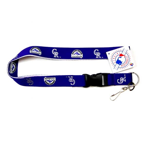 Colorado Rockies Lanyards - 2Tone Team Color White/Purple - 6 For $18.00 - Wholesale Colorado Rockies Products - Rockies Merchandise