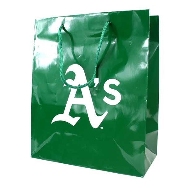 Oakland Athletics Gift Bags - Green 10"x5"x12" Medium - 36 For $21.60 - Wholesale Oakland Athletics Products - Athletics Merchandise