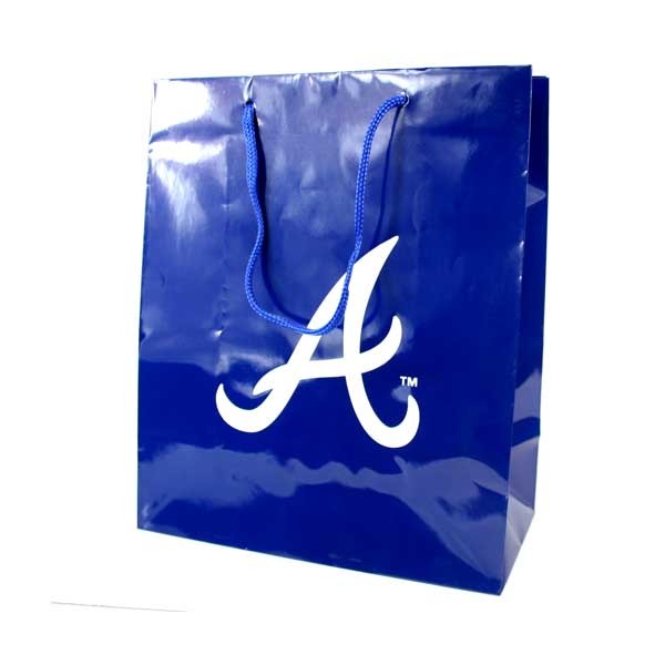 Atlanta Braves Gift Bags - Blue 10"x5"x12" Medium - 36 For $21.60 - Wholesale Atlanta Braves Product - Braves Merchandise 2