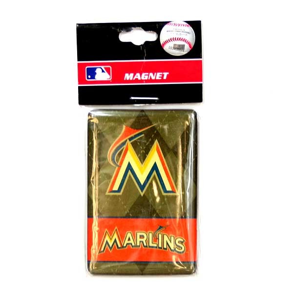 Miami Marlins Magnets - 2"x3" DChecked Style - 24 For $24.00 - Wholesale Miami Marlins Products - Marlins Merchandise