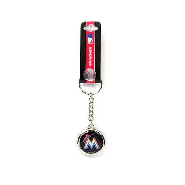 Miami Marlins Keychains - Metal Bottle Cap Style - 12 For $24.00 - Wholesale Miami Marlins Products - Marlins Merchandise