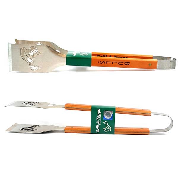 South Florida Bulls Grill A Tongs - Stainless Heavyweight Wood Handled - 2 For $13.00 - Miami Hurricanes