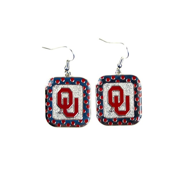 Blowout - Oklahoma Sooners Earrings - The POLKA DOT Dangle - 12 Pair For $24.00 - Oklahoma