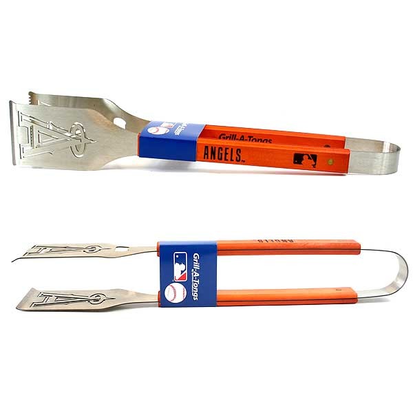 Los Angeles Angels Grill A Tongs - Stainless Heavyweight Wood Handled - 2 For $13.00 - Wholesale Los Angeles Angels Products - Angels Merchandise