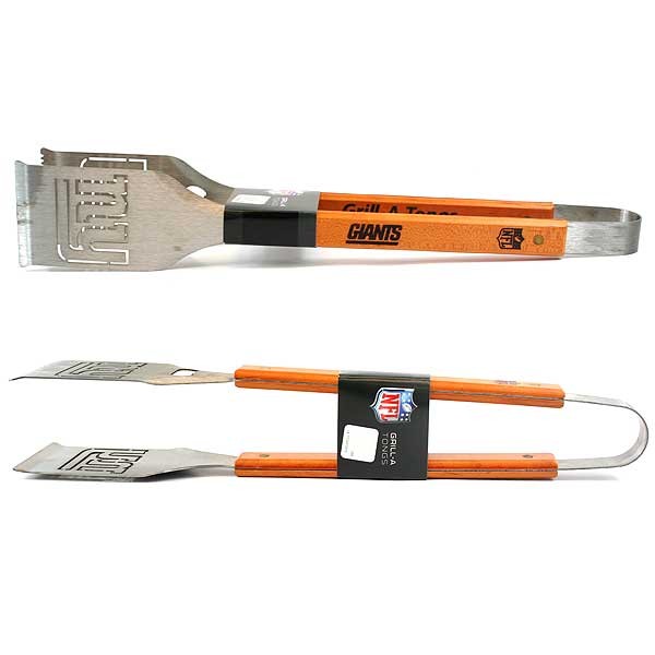 New York Giants Grill A Tongs - Stainless Heavyweight Wood Handled - 2 For $13.00 - Wholesale New York Giants Product - Giants Merchandsie