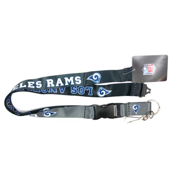 Los Angeles Rams Lanyards - Reverse Pop Style - 6 For $18.00 - Wholesale Los Angeles Rams Products - Rams Merchandise