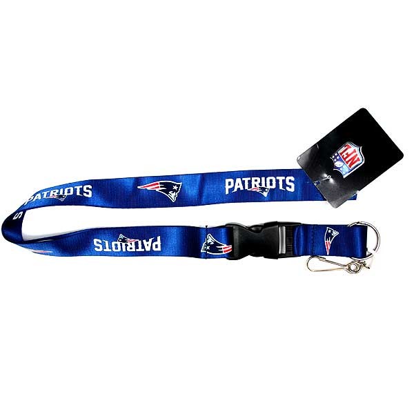 New England Patriots Lanyards - Blue Team Color Velcro Closure - 6 For $18.00 - Wholesale New England Patriots - Patriots Merchandise 2