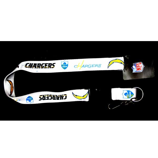 Los Angeles Chargers Lanyards - White - Velcro Closure - 6 For $15.00 - Wholesale Los Angeles Chargers Products - Chargers Merchandise 2