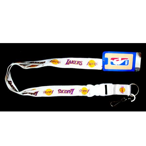 Los Angeles Lakers Lanyards - White - Velcro Closure - 6 For $18.00 - Los Angeles Lakers