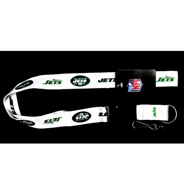 New York Jets Lanyards - White - Velcro Closure - 6 For $15.00 - Wholesale New York Jets Products - Jets Merchandise