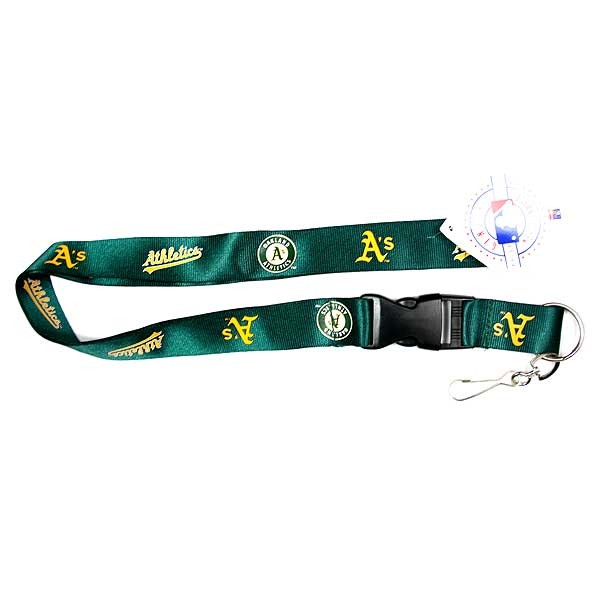 Oakland Athletics Lanyards - Green Team Color Style - Velcro Closure - 6 For $15.00 - Wholesale Oakland Athletics Products - Athletics Merchandise