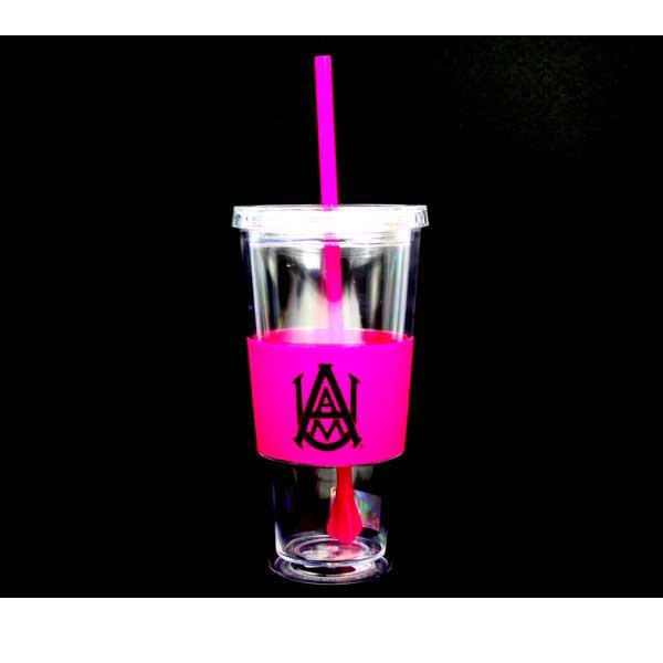 Alabama A&M Products - 22OZ Pink Straw Double Walled Tumblers - 12 For $30.00 - Alabama