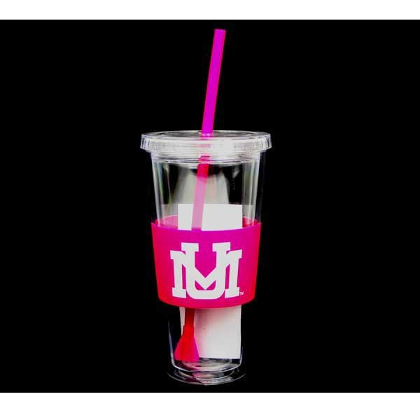University Of Montana - Grizzlies 22OZ Pink Straw Tumbler - 12 For $36.00 - Montana Grizzlies