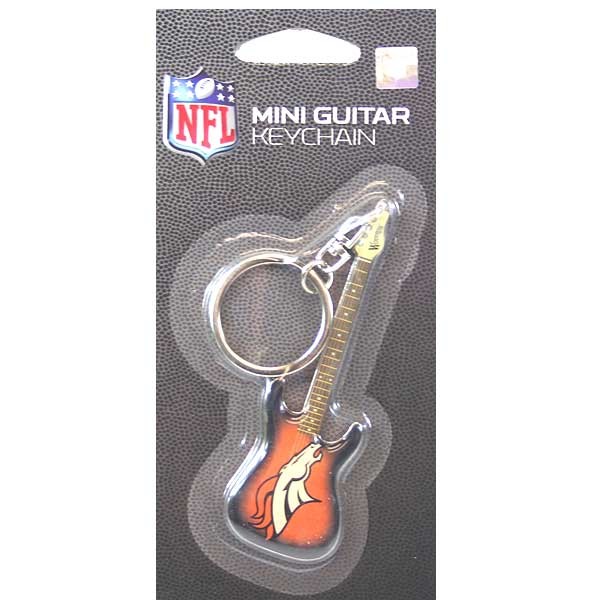 Denver Broncos Keychains - Guitar Style - 12 For $30.00 - Wholesale Denver Broncos Products - Denver Merchandise
