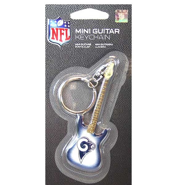 Los Angeles Rams Keychains - Guitar Style - 12 For $30.00 - Wholesale Los Angeles Rams Products - Rams Merchandise