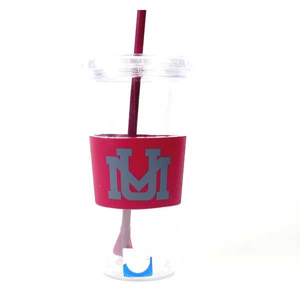 University Of Montana Grizzles - Clear Red 22OZ Straw Tumbler - 12 For $42.00 - Montana Grizzlies