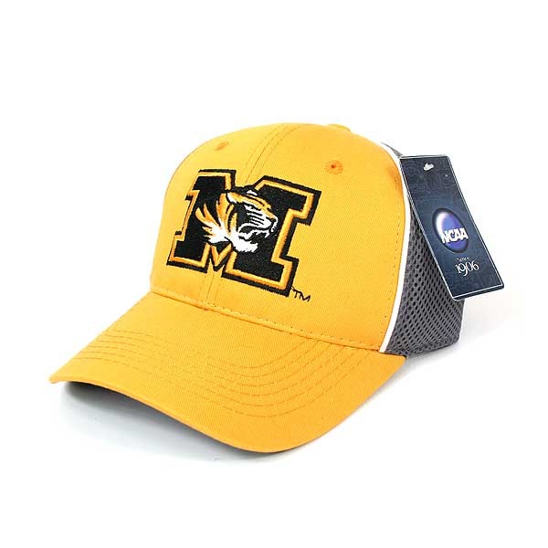 Gold Missouri Tigers Caps - Gray Mesh Back Style - 12 For $42.00 - Missouri Tigers