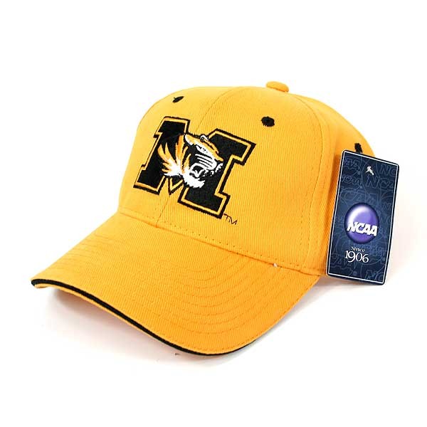 Missouri Tigers - M/Tiger Logo Gold Classic Caps - 12 For $42.00 - Missouri Tigers