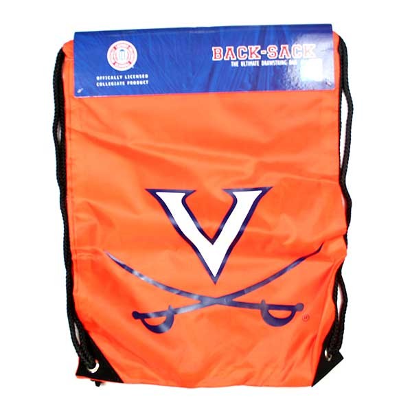 Virginia Cavaliers Bags - Pre-Priced $5.00 - Orange Cinch Sacks - 12 For $30.00 - Virginia Cavaliers