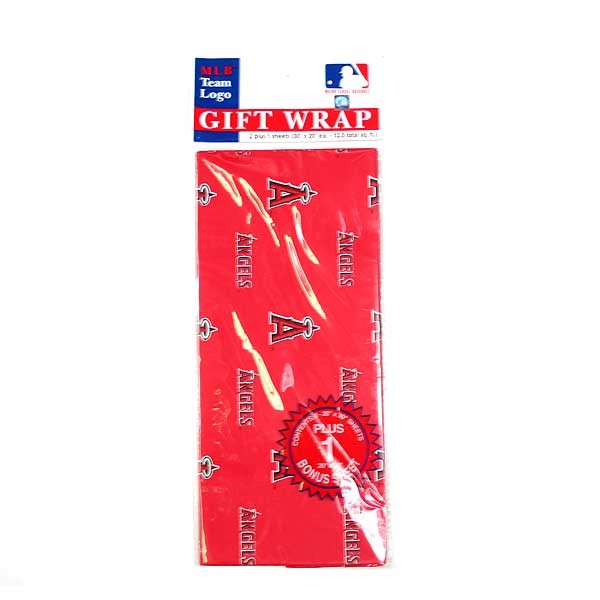 Los Angeles Angels Wrapping Paper - 3Sheet Packs - 30"x20" Each Sheet - 24 Packs For $18.00 - Wholesale Los Angeles Angels Products - Angels Merchandise 2