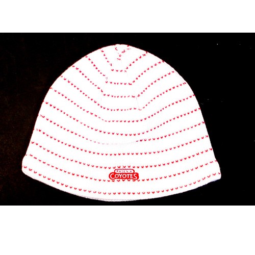 Blowout - Phoenix Coyotes Knits - White Red Dotted Beanies - 12 For $36.00 - Arizona Coyotes