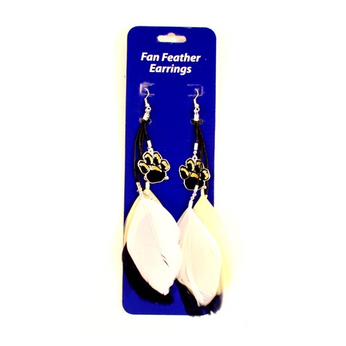 Blowout - Pittsburgh Panthers Dangle Feather Earrings - 12 Pair For $24.00 - Pittsburgh Panthers