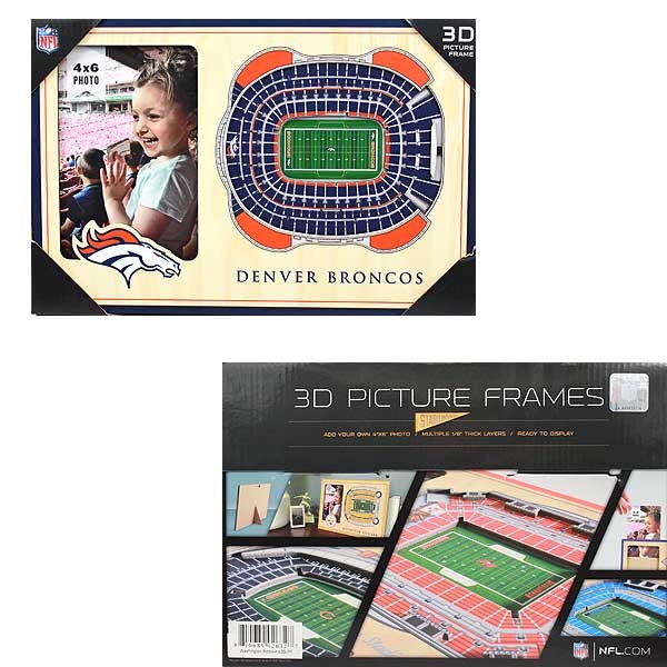 Denver Broncos Products - 12"x8" - 3D Stadium View Picture Frame - 2 For $12.00 - Wholesale Denver Broncos Products - Denver Merchandise 2