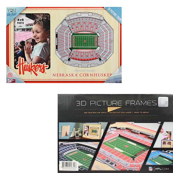 Nebraska Huskers Products - 12"x8" - 3D Stadium View Picture Frame - 2 For $12.00 - Nebraska Huskers