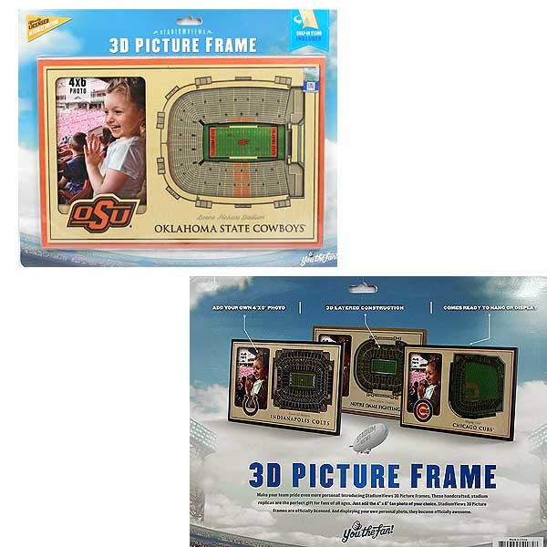 Oklahoma State Cowboys Products - 12"x8" - 3D Stadium View Picture Frame - 2 For $12.00 - Oklahoma State