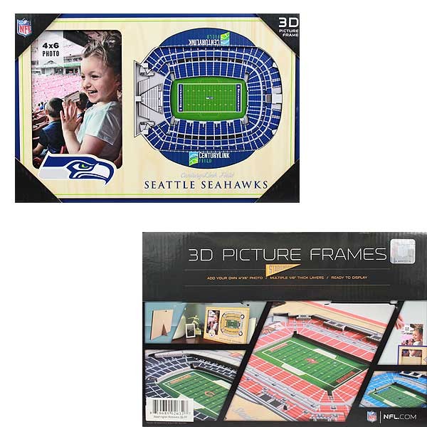 Seattle Seahawks Products - 12"x8" - 3D Stadium View Picture Frame - 2 For $12.00 - Wholesale Seattle Seahawks Product - Seahawks Merchandise 2
