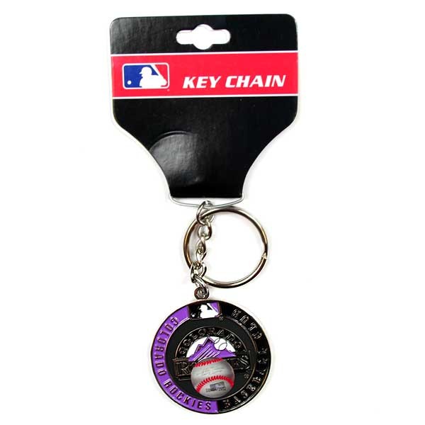 Colorado Rockies Keychains - Metal Oval Purple/Black - 12 For $24.00 - Wholesale Colorado Rockies Products - Rockies Merchandise 2