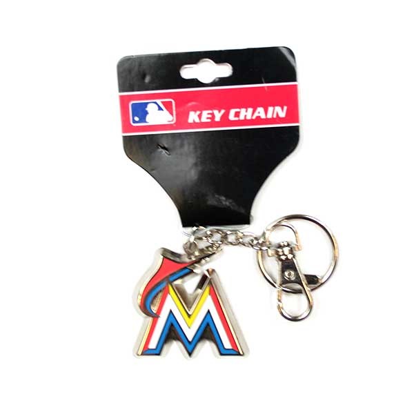 Miami Marlins Keychains - M Logo Metal Style - 6 For $15.00 - Wholesale Miami Marlins Products - Marlins Merchandise