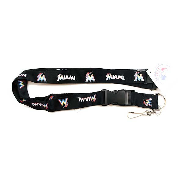 Miami Marlins Lanyards - Black Lobster Clip Style - 12 For $24.00 - Wholesale Miami Marlins Products - Marlins Merchandise 2