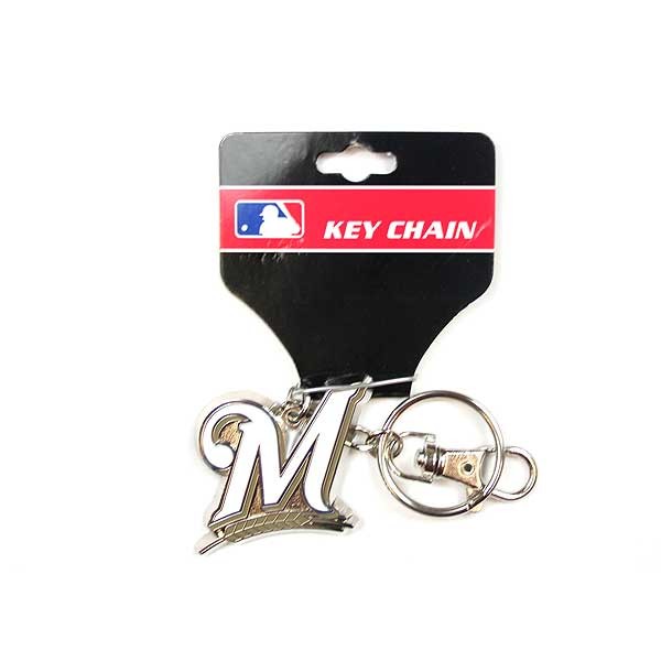 Milwaukee Brewers Keychains - M Logo Metal Style - 6 For $15.00 - Wholesale Milwaukee Brewers Products - Brewers Merchandise