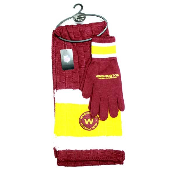 Washington Football Team - Heavy Knit Scarf And Glove Sets - 12 Sets For $150.00 - Wholesale Washington Redskins Products - Redskins Merchandise 2