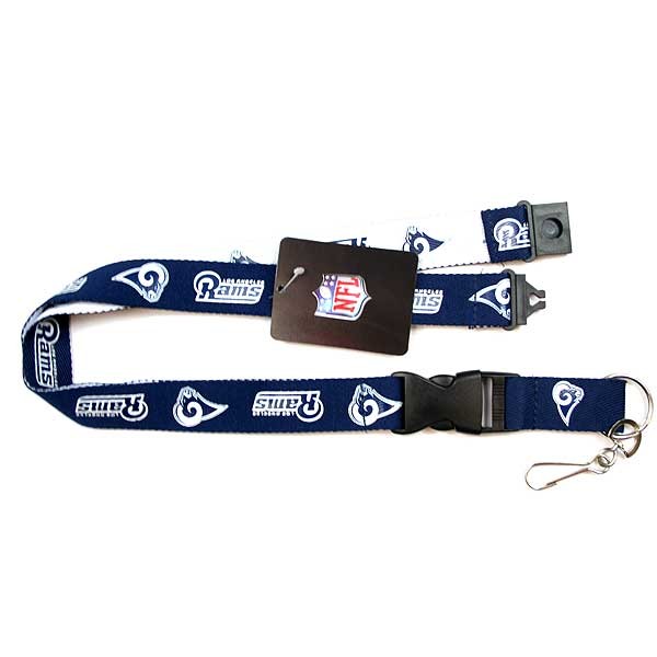 Los Angeles Rams Merchandise - Blue/White Reversible Lob Style Lanyards - 6 For $18.00 - Wholesale Los Angeles Rams Products - Rams Merchandise