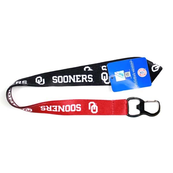 Oklahoma Sooners Lanyards - Reversible Bottle Opener Style - 12 For $24.00 - Oklahoma
