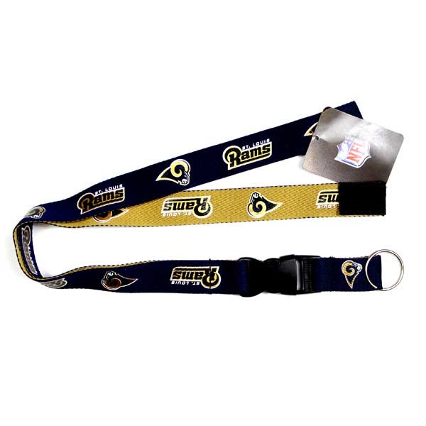 ST. LOUIS Rams Gear - Reversible Lanyards - 24 For $24.00 - Wholesale Los Angeles Rams Products - Rams Merchandise 2