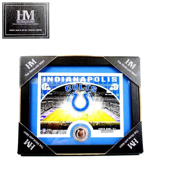 Indianapolis Colts Collectibles - 11"x9" Photo Frame With Minted Coin - Highland Mint - 2 For $24.00 - Wholesale Indianapolis Colts Products - Colts Merchandise