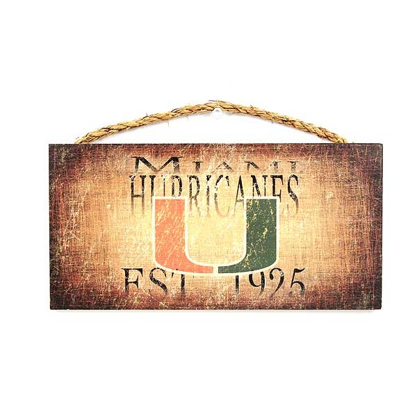 Miami Hurricanes Signs - 10"x5" Gradient Established Style - Wooden Signs - 6 For $21.00 - Miami Hurricanes