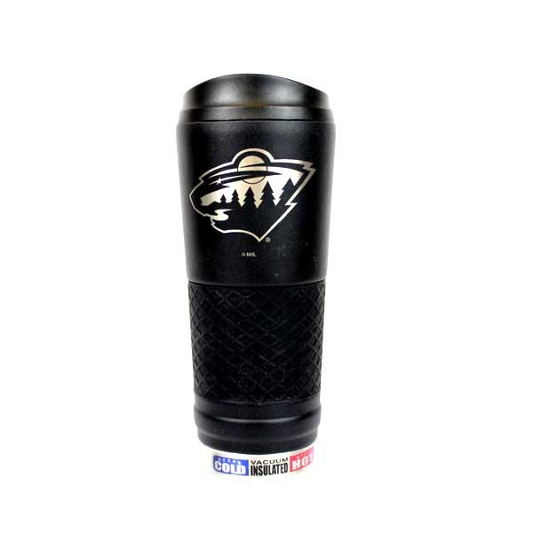 Minnesota Wild Travel Mugs - 24OZ Black Matte Stealth- Stainless - Vacuum Seal - 2 For $20.00 - Minnesota Wild