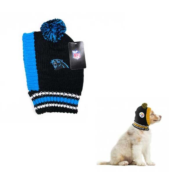 Carolina Panther Pet Products - Pet Knit Beanies - 6 For $30.00 - Wholesale Carolina Panthers Products - Carolina Football