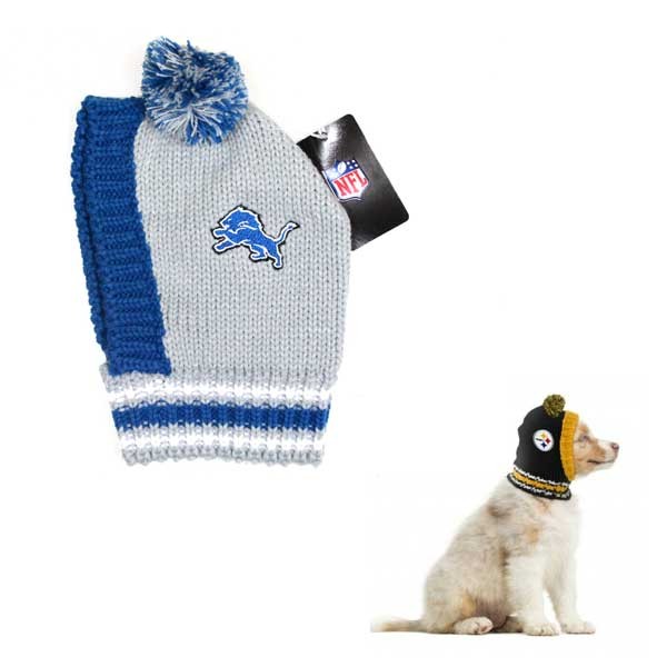 Detroit Lions Pet Products - Pet Knit Beanies - 6 For $30.00 - Wholesale Detroit Lions Products - Lions Merchandise 2