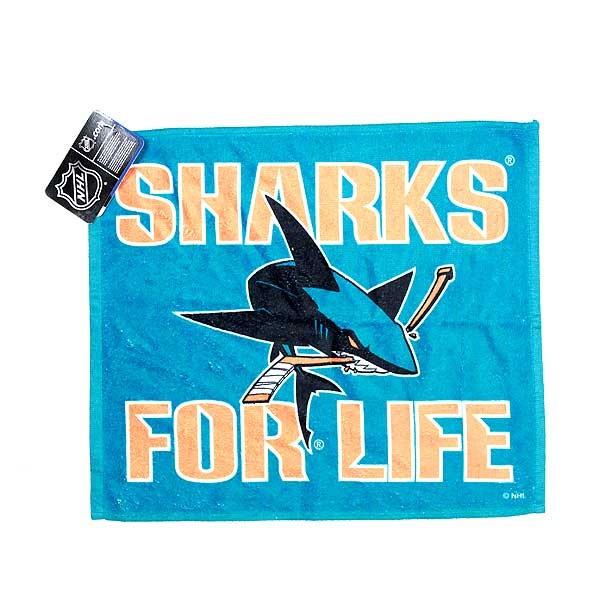 San Jose Sharks Towels - Sharks For Life Rally Towels - 15"x18" - 6 For $21.00 - San Jose Sharks