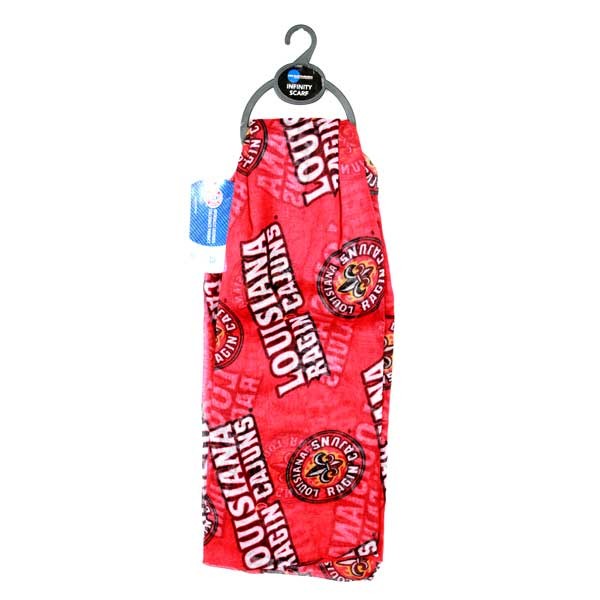 Louisiana Ragin Cajuns Scarves - Infinity Style Scarf - 12 For $42.00 - LSU